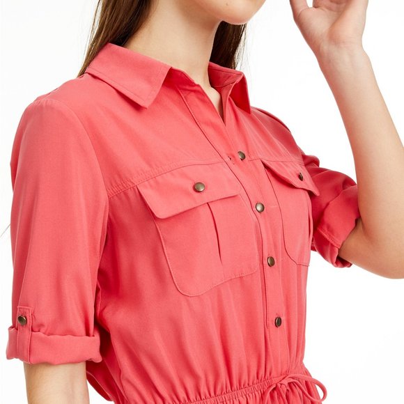 Be Bop Juniors' Drawstring Utility Shirtdress - Picture 5 of 5